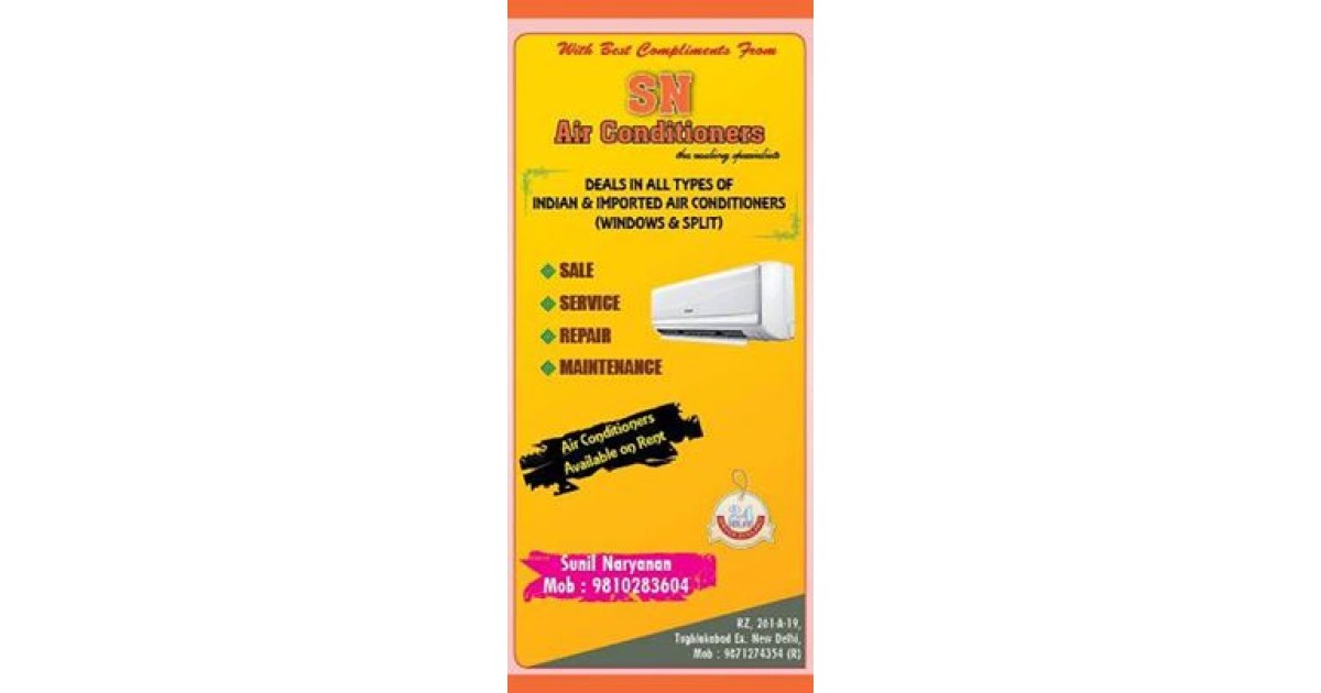 S.N. Air Conditioners (Ad to be verified)