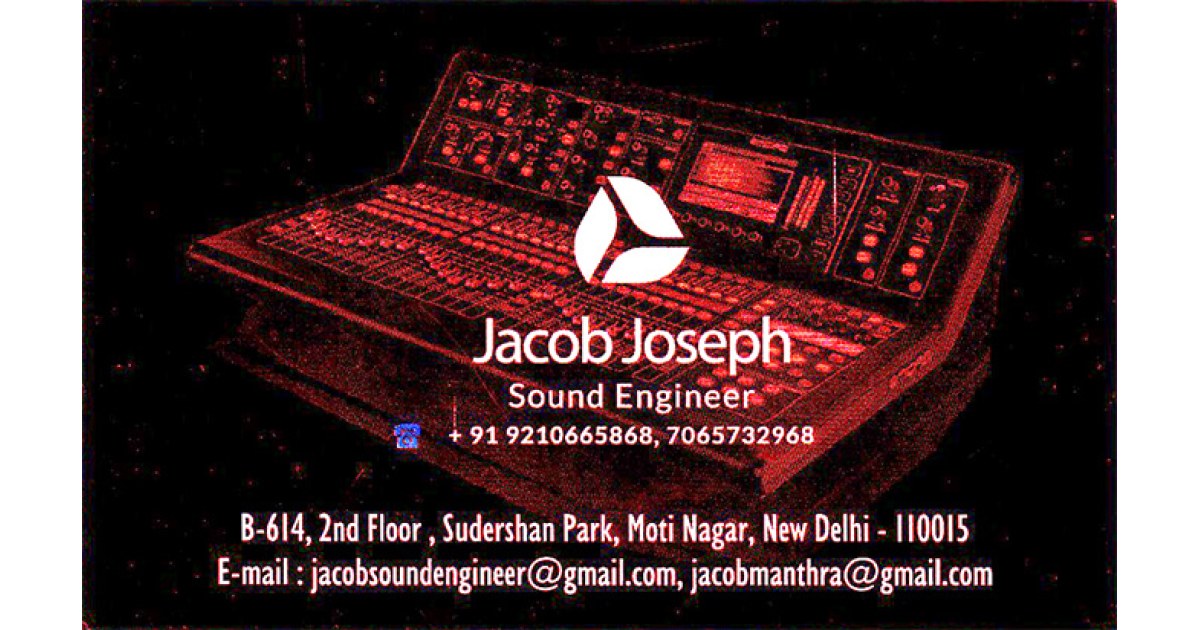 Jacob Joseph - Sound Engineer