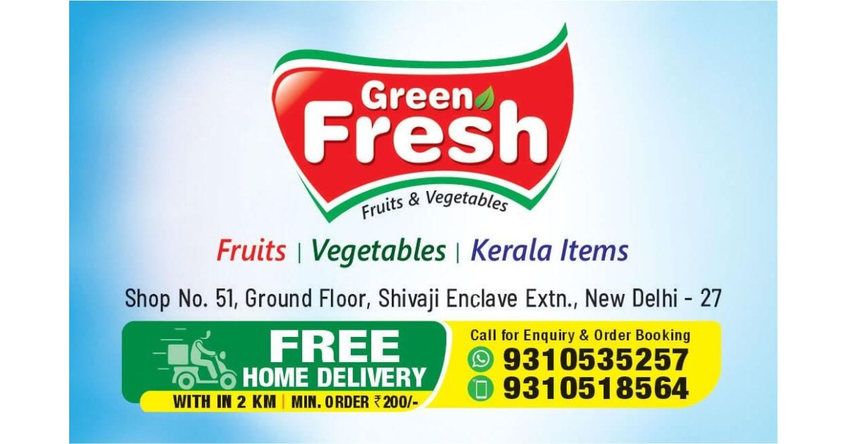 Green Fresh Fruits & Vegetables